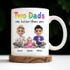 Two Dads Are Better Than One, Cartoon Characters and Ice Cream - Personalized Custom Coffee Mug - DAD109_MG Two Dads Are Better Than One, Cartoon Characters and Ice Cream - Personalized Custom Coffee Mug - DAD109_MG