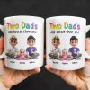 Two Dads Are Better Than One, Cartoon Characters and Ice Cream - Personalized Custom Coffee Mug - DAD109_MG Two Dads Are Better Than One, Cartoon Characters and Ice Cream - Personalized Custom Coffee Mug - DAD109_MG