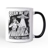 UFO Meme Beam Me Up This Place Sucks Personalized Mug, Cynical Woman Alien Abduction Retro Comic Gift with Custom Name
