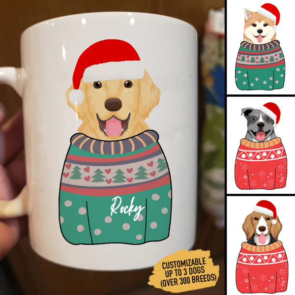 Ugly Sweater Christmas Dog Coffee Mug Ugly Sweater Christmas Dog Coffee Mug