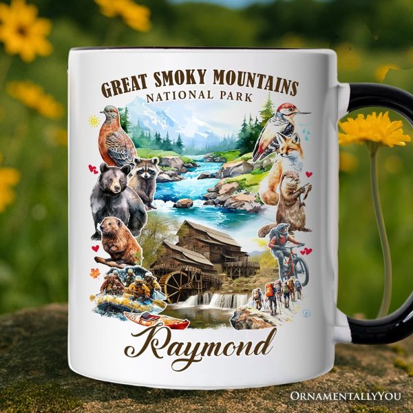 Unique Great Smoky Mountains Handcrafted Nature Personalized Mug, Tennessee and North Carolina National Park Gift with Custom Name Unique Great Smoky Mountains Handcrafted Nature Personalized Mug, Tennessee and North Carolina National Park Gift with Custom Name