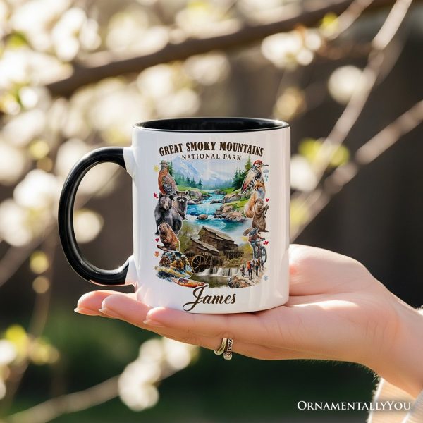 Unique Great Smoky Mountains Handcrafted Nature Personalized Mug, Tennessee and North Carolina National Park Gift with Custom Name Unique Great Smoky Mountains Handcrafted Nature Personalized Mug, Tennessee and North Carolina National Park Gift with Custom Name