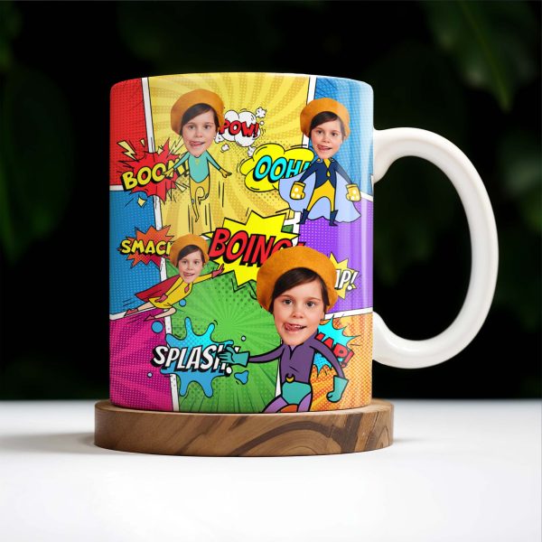 Unleash Your Inner Hero With Vibrant Comic Book Explosions - Personalized Custom Coffee Mug - KID020_MG Unleash Your Inner Hero With Vibrant Comic Book Explosions - Personalized Custom Coffee Mug - KID020_MG