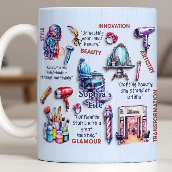 Unleashing Your Inner Beauty With Hairdryer, Scissors & Makeup Brushes - Personalized Custom Coffee Mug - JBS095_MG Unleashing Your Inner Beauty With Hairdryer, Scissors & Makeup Brushes - Personalized Custom Coffee Mug - JBS095_MG