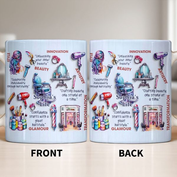 Unleashing Your Inner Beauty With Hairdryer, Scissors & Makeup Brushes - Personalized Custom Coffee Mug - JBS095_MG Unleashing Your Inner Beauty With Hairdryer, Scissors & Makeup Brushes - Personalized Custom Coffee Mug - JBS095_MG