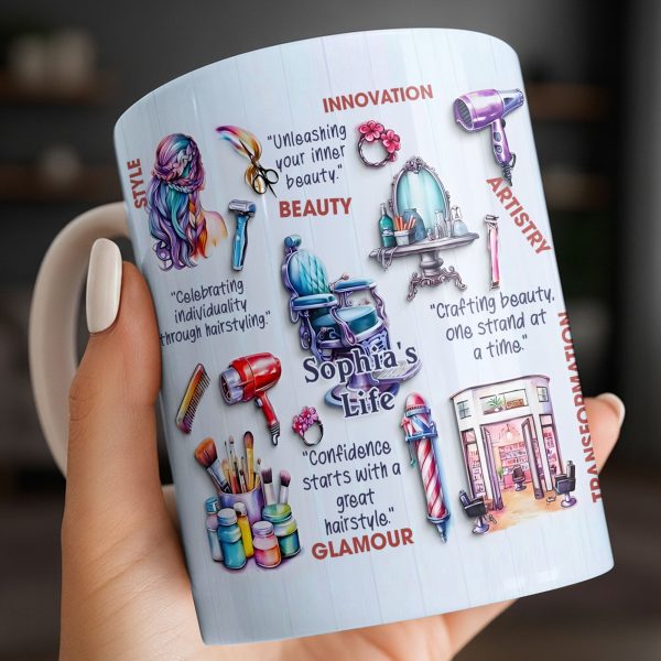 Unleashing Your Inner Beauty With Hairdryer, Scissors & Makeup Brushes - Personalized Custom Coffee Mug - JBS095_MG Unleashing Your Inner Beauty With Hairdryer, Scissors & Makeup Brushes - Personalized Custom Coffee Mug - JBS095_MG