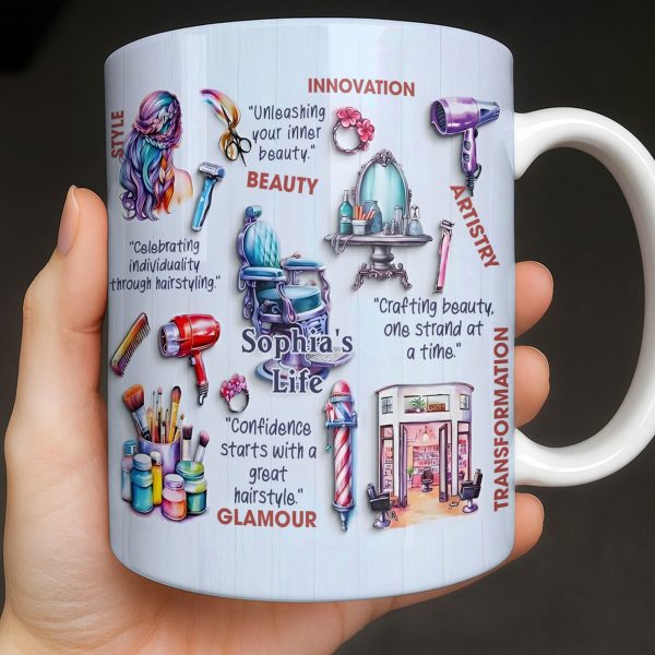 Unleashing Your Inner Beauty With Hairdryer, Scissors & Makeup Brushes - Personalized Custom Coffee Mug - JBS095_MG Unleashing Your Inner Beauty With Hairdryer, Scissors & Makeup Brushes - Personalized Custom Coffee Mug - JBS095_MG