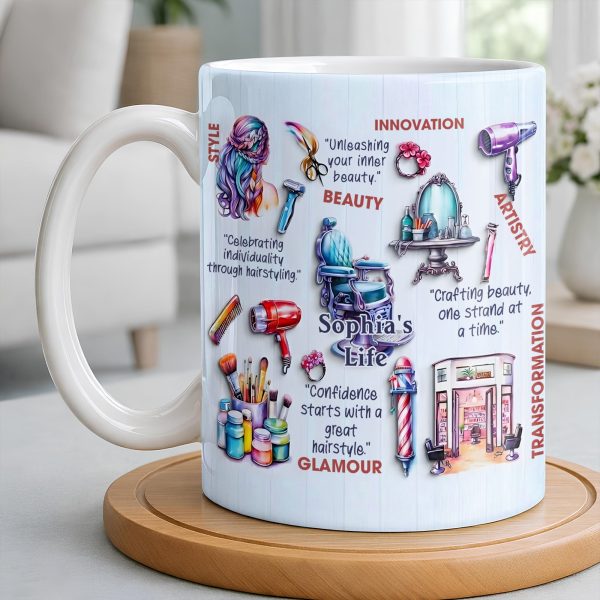 Unleashing Your Inner Beauty With Hairdryer, Scissors & Makeup Brushes - Personalized Custom Coffee Mug - JBS095_MG Unleashing Your Inner Beauty With Hairdryer, Scissors & Makeup Brushes - Personalized Custom Coffee Mug - JBS095_MG