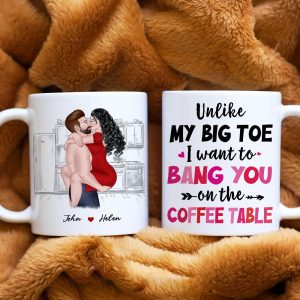 Unlike My Big Toe, Gift For Couple, Personalized Mug, Naughty Couple Mug, Anniversary Gift