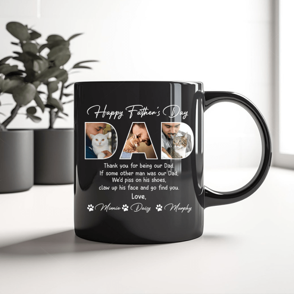 Upload Photo Happy Father's Day For Cat Lover Dark Mug TH10 890909 Upload Photo Happy Father's Day For Cat Lover Dark Mug TH10 890909