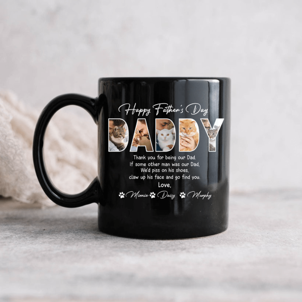 Upload Photo Happy Father's Day For Cat Lover Dark Mug TH10 890909 Upload Photo Happy Father's Day For Cat Lover Dark Mug TH10 890909