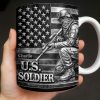 U.S. Soldier With American Flag - Personalized Custom Coffee Mug - VTR004_MG U.S. Soldier With American Flag - Personalized Custom Coffee Mug - VTR004_MG