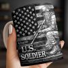 U.S. Soldier With American Flag - Personalized Custom Coffee Mug - VTR004_MG U.S. Soldier With American Flag - Personalized Custom Coffee Mug - VTR004_MG