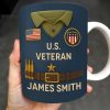 U.S. Veteran, Military Uniform, American Flag And Military Badges - Personalized Custom Coffee Mug - OFC002_MG U.S. Veteran, Military Uniform, American Flag And Military Badges - Personalized Custom Coffee Mug - OFC002_MG
