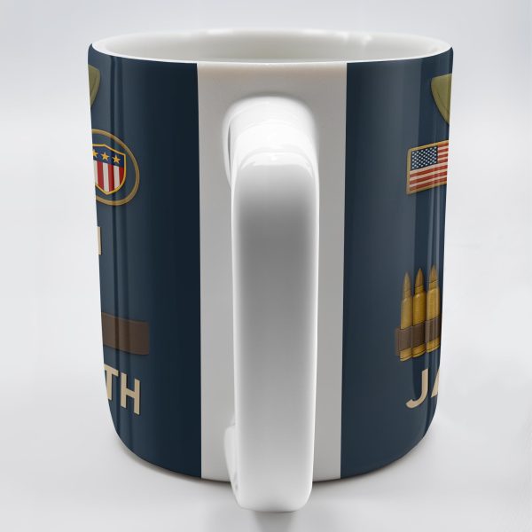 U.S. Veteran, Military Uniform, American Flag And Military Badges - Personalized Custom Coffee Mug - OFC002_MG U.S. Veteran, Military Uniform, American Flag And Military Badges - Personalized Custom Coffee Mug - OFC002_MG