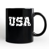 USA Block Letters Personalized Mug, Vintage Patriotic Gift with Custom Name