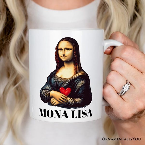 Valentine Style Mona Lisa Personalized Mug, Leonardo da Vinci Vintage Art Lover Gift Valentine Style Mona Lisa Personalized Mug, Leonardo da Vinci Vintage Art Lover Gift