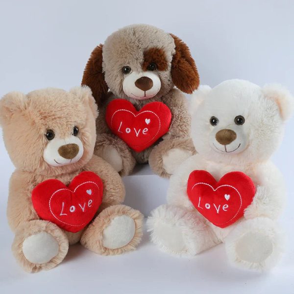 Valentine's Day Heart Teddy Bear - Soft Plush Gift for Lovers & Home Decor
