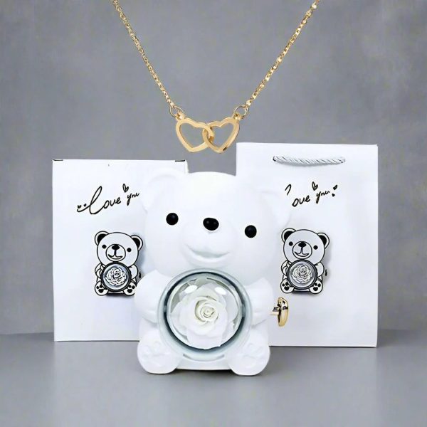 Valentine'S Day Rose Bear Necklace Valentine'S Day Rose Bear Necklace