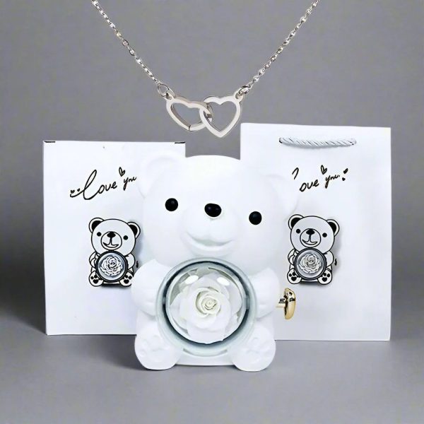 Valentine'S Day Rose Bear Necklace Valentine'S Day Rose Bear Necklace