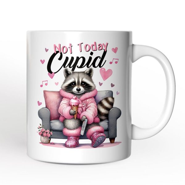 Valentines Snarky Racoon Personalized Mug, Not Today Cupid, Sarcastic Funny Racoon Lover Gift With Custom Name Valentines Snarky Racoon Personalized Mug, Not Today Cupid, Sarcastic Funny Racoon Lover Gift With Custom Name