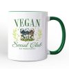 Vegan Social Club Personalized Mug, Cute Plant Based Vegetarian Animal Lover Gift with Custom Name Vegan Social Club Personalized Mug, Cute Plant Based Vegetarian Animal Lover Gift with Custom Name