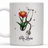 Vibrant Tulip And Stethoscope Design, Beautiful Butterflies - Personalized Custom Coffee Mug - NUR006_MG Vibrant Tulip And Stethoscope Design, Beautiful Butterflies - Personalized Custom Coffee Mug - NUR006_MG