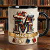 Vintage Book Dragon Alphabet Initial Letter - Personalized Accent Mug - Gift For Book Lovers NL122