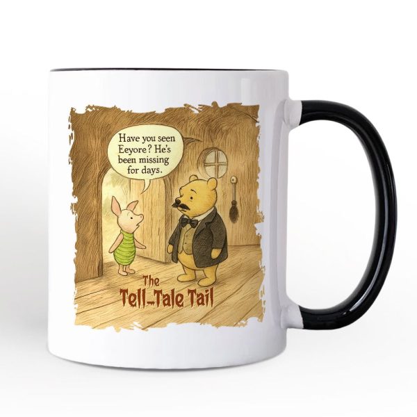 Vintage Edgar Allan Pooh The Tell-Tale Tail Personalized Mug, Missing Eeyore Halloween Gift with Custom Name Vintage Edgar Allan Pooh The Tell-Tale Tail Personalized Mug, Missing Eeyore Halloween Gift with Custom Name