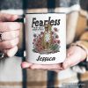 Vintage Floral Leopard Christian Personalized Mug, Fearless For My God Is Always With Me Isaiah 41:10 Gift with Custom Name
