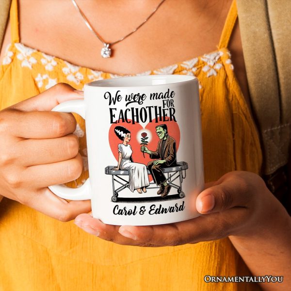 Vintage Frankenstein and Bride Personalized Mug for Couple, We Were Made for Each Other Vintage Romantic Gift With Custom Names Vintage Frankenstein and Bride Personalized Mug for Couple, We Were Made for Each Other Vintage Romantic Gift With Custom Names