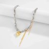 Vintage Heart Pendant Beaded Choker Necklace