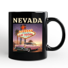 Vintage Nevada State Las Vegas Sign Personalized Mug, Retro Pink Cadillac Gift and Desert City Souvenir with Custom Name Vintage Nevada State Las Vegas Sign Personalized Mug, Retro Pink Cadillac Gift and Desert City Souvenir with Custom Name