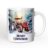 Vintage Tractor Personalized Mug, Pristine Snowy Serenity Christmas Gift With Custom Name and Date Vintage Tractor Personalized Mug, Pristine Snowy Serenity Christmas Gift With Custom Name and Date