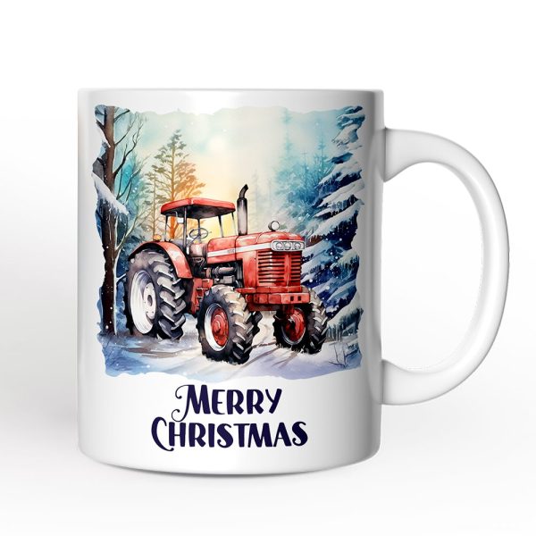 Vintage Tractor Personalized Mug, Pristine Snowy Serenity Christmas Gift With Custom Name and Date Vintage Tractor Personalized Mug, Pristine Snowy Serenity Christmas Gift With Custom Name and Date
