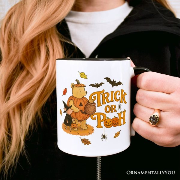 Vintage Trick or Pooh Personalized Mug, Pooh Bear and Friends in Halloween Costume Gift with Custom Name Vintage Trick or Pooh Personalized Mug, Pooh Bear and Friends in Halloween Costume Gift with Custom Name