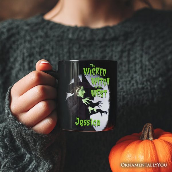 Vintage Wicked Witch of the West Personalized Mug, Wizard of Oz Halloween Gift with Custom Name Vintage Wicked Witch of the West Personalized Mug, Wizard of Oz Halloween Gift with Custom Name
