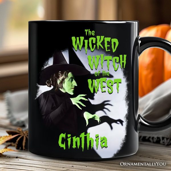 Vintage Wicked Witch of the West Personalized Mug, Wizard of Oz Halloween Gift with Custom Name Vintage Wicked Witch of the West Personalized Mug, Wizard of Oz Halloween Gift with Custom Name