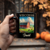 Vintage Wisconsin Farm Landscape Personalized Mug, Midwest Red Barn Gift and Countryside Souvenir with Custom Name Vintage Wisconsin Farm Landscape Personalized Mug, Midwest Red Barn Gift and Countryside Souvenir with Custom Name