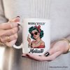 Vintage Woman Middle Finger Personalized Mug, Respectfully Disrespectful Gift With Custom Name Vintage Woman Middle Finger Personalized Mug, Respectfully Disrespectful Gift With Custom Name