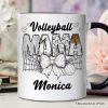 Volleyball Mama Coquette Bow Personalized Mug, Sport Mom Life Gift with Custom Name Volleyball Mama Coquette Bow Personalized Mug, Sport Mom Life Gift with Custom Name