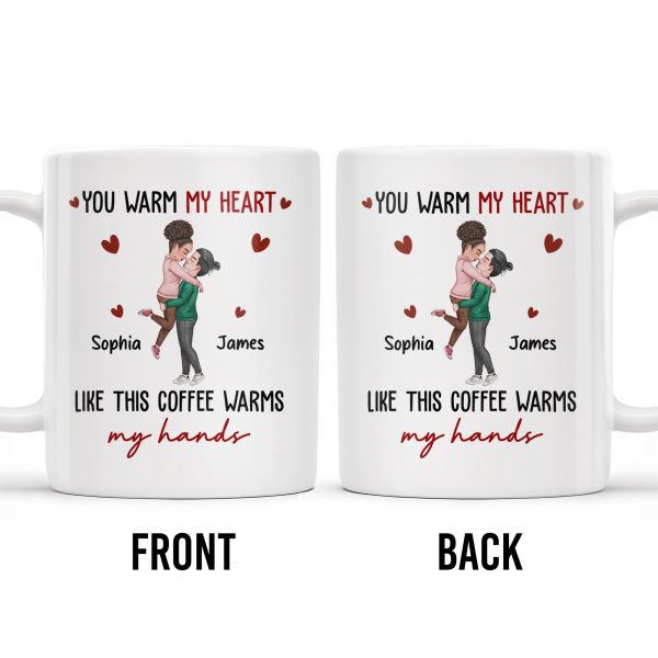 Warm My Heart Coffee Warms My Hands Mug - Personalized Custom Coffee Mug - CPL281_MG Warm My Heart Coffee Warms My Hands Mug - Personalized Custom Coffee Mug - CPL281_MG