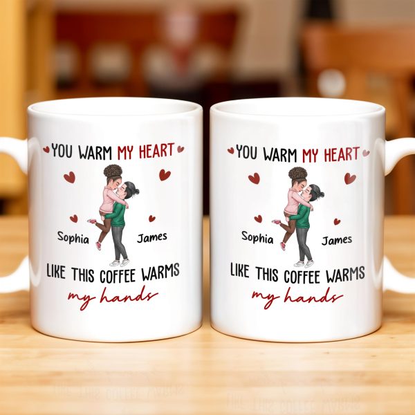 Warm My Heart Coffee Warms My Hands Mug - Personalized Custom Coffee Mug - CPL281_MG Warm My Heart Coffee Warms My Hands Mug - Personalized Custom Coffee Mug - CPL281_MG