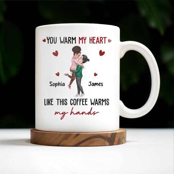 Warm My Heart Coffee Warms My Hands Mug - Personalized Custom Coffee Mug - CPL281_MG Warm My Heart Coffee Warms My Hands Mug - Personalized Custom Coffee Mug - CPL281_MG
