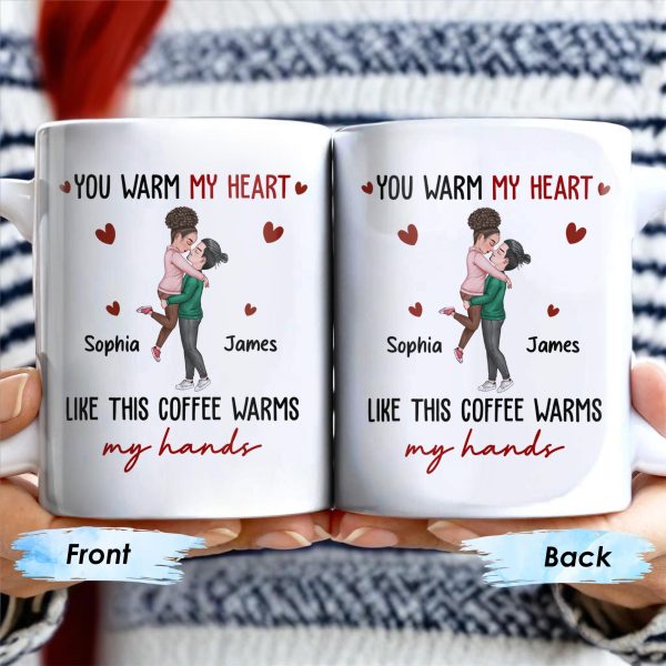Warm My Heart Coffee Warms My Hands Mug - Personalized Custom Coffee Mug - CPL281_MG Warm My Heart Coffee Warms My Hands Mug - Personalized Custom Coffee Mug - CPL281_MG