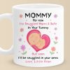 Warming Your Belly, Soon To Warm Your World - Family Personalized Custom Mug - Mother's Day, Baby Shower Gift, Gift For First Mom, Newborn Baby Warming Your Belly, Soon To Warm Your World - Family Personalized Custom Mug - Mother's Day, Baby Shower Gift, Gift For First Mom, Newborn Baby