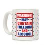 Warning May Contain Freedom and Alcohol Coffee Mug Warning May Contain Freedom and Alcohol Coffee Mug