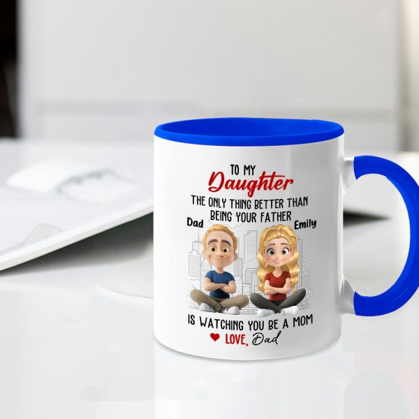 Watching You Be a Mom - Emotional Gift for Daughter - Custom Ceramic Mug for a Special Father-Daughter Connection Watching You Be a Mom - Emotional Gift for Daughter - Custom Ceramic Mug for a Special Father-Daughter Connection