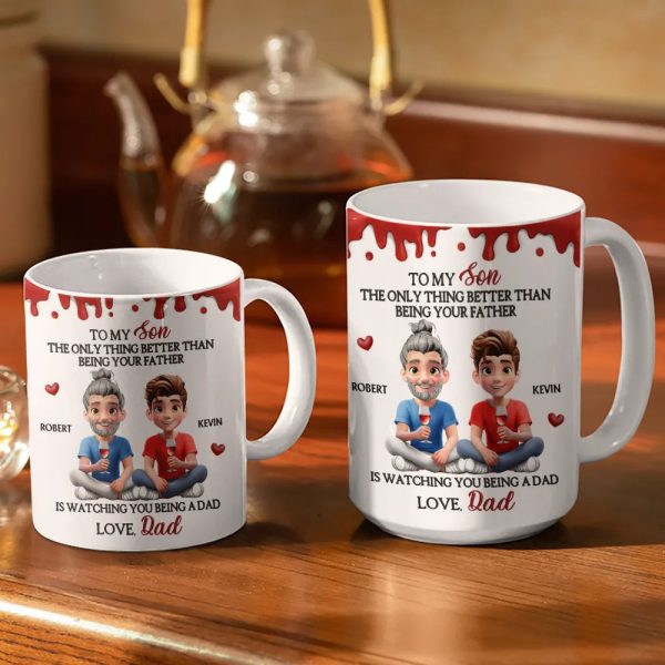 Watching You Be A Mom - Personalized White Edge-to-Edge Mug