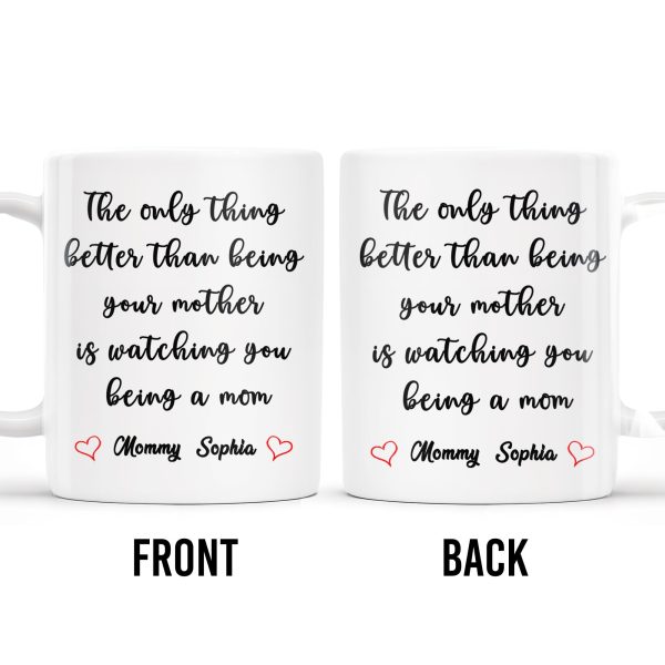 Watching You Being A Mom Heartfelt Quote Mug - Personalized Custom Coffee Mug - MOM035_MG